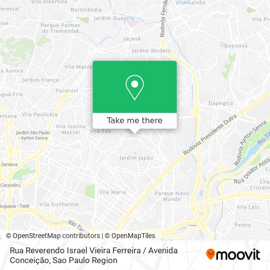 Mapa Rua Reverendo Israel Vieira Ferreira / Avenida Conceição