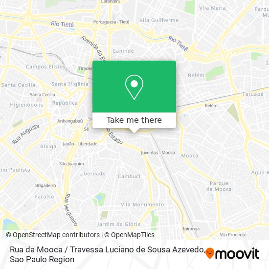 Mapa Rua da Mooca / Travessa Luciano de Sousa Azevedo