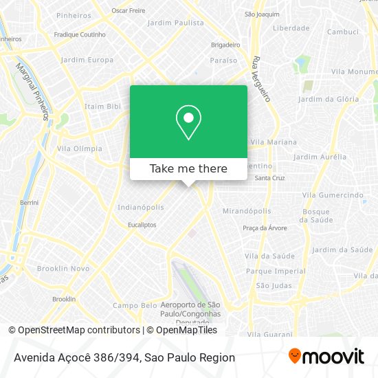 Mapa Avenida Açocê 386/394