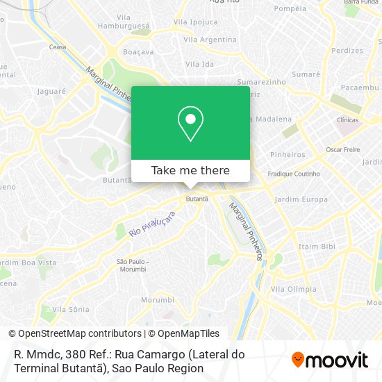 Mapa R. Mmdc, 380 Ref.: Rua Camargo (Lateral do Terminal Butantã)