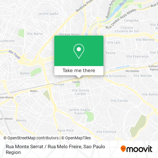 Mapa Rua Monte Serrat / Rua Melo Freire