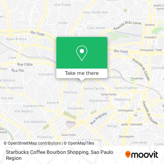 Mapa Starbucks Coffee Bourbon Shopping