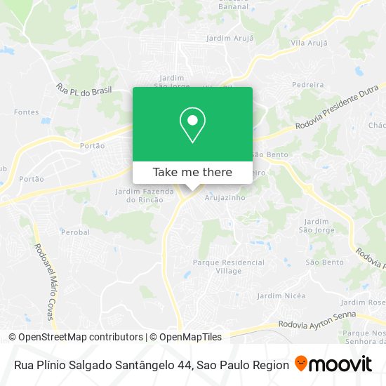 Mapa Rua Plínio Salgado Santângelo 44