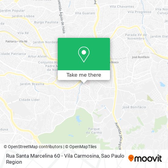 Rua Santa Marcelina 60 - Vila Carmosina map
