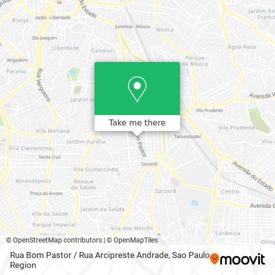 Mapa Rua Bom Pastor / Rua Arcipreste Andrade