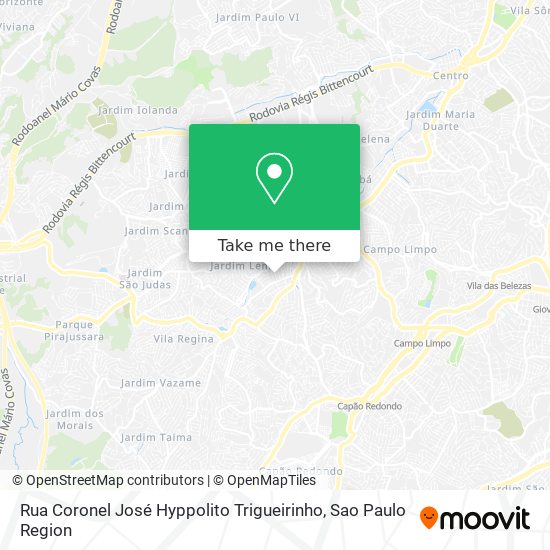 Mapa Rua Coronel José Hyppolito Trigueirinho