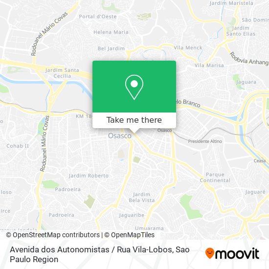 Mapa Avenida dos Autonomistas / Rua Vila-Lobos