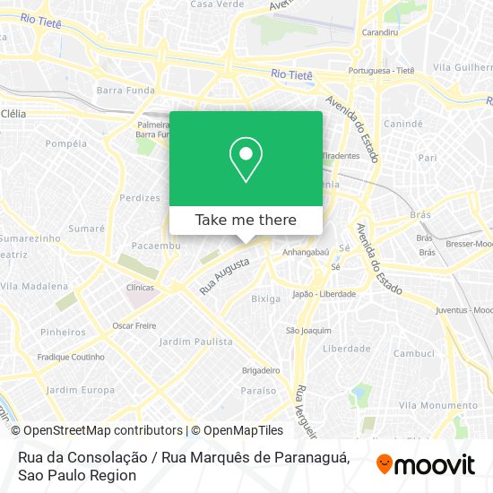 Mapa Rua da Consolação / Rua Marquês de Paranaguá