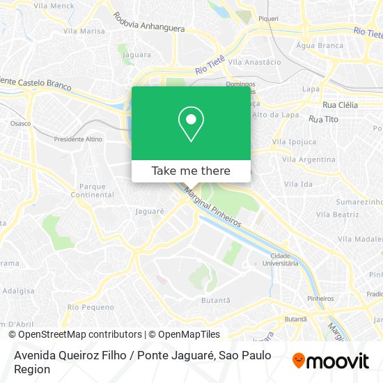 Mapa Avenida Queiroz Filho / Ponte Jaguaré