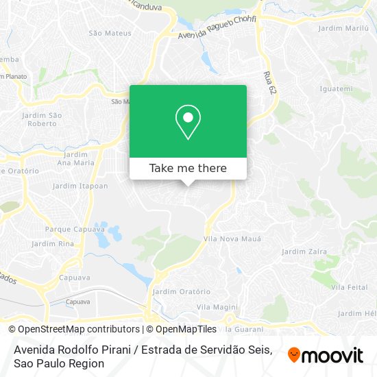 Avenida Rodolfo Pirani / Estrada de Servidão Seis map