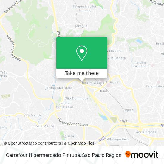 Mapa Carrefour Hipermercado Pirituba