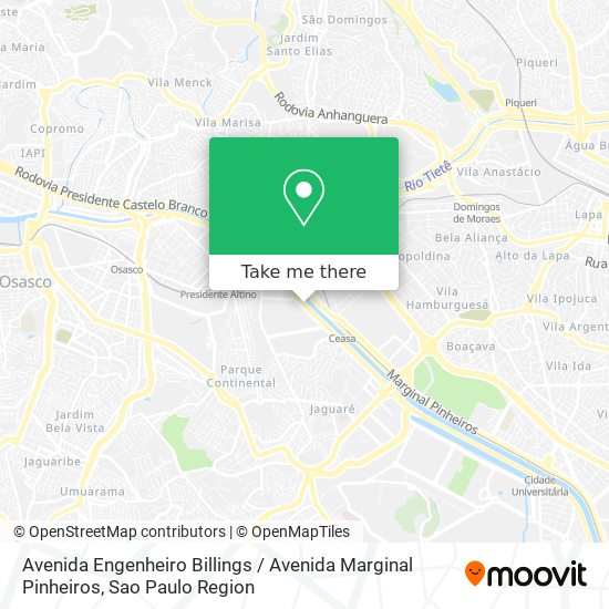 Avenida Engenheiro Billings / Avenida Marginal Pinheiros map