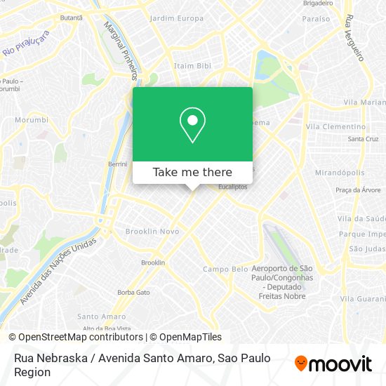 Rua Nebraska / Avenida Santo Amaro map