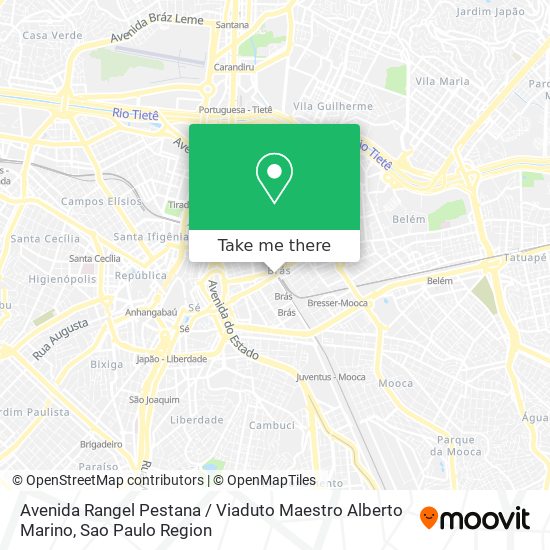 Mapa Avenida Rangel Pestana / Viaduto Maestro Alberto Marino