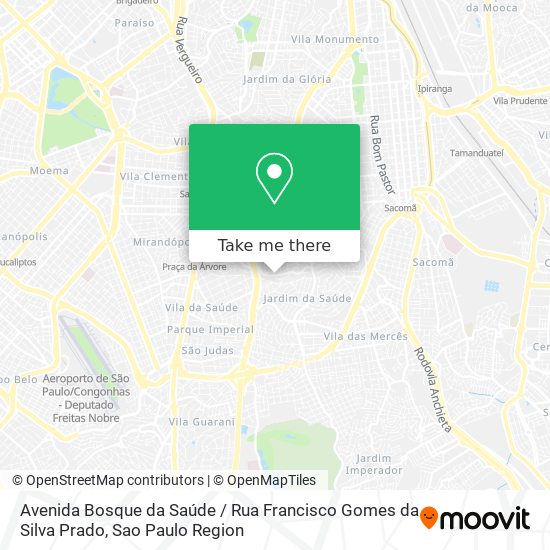 Mapa Avenida Bosque da Saúde / Rua Francisco Gomes da Silva Prado