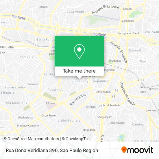 Mapa Rua Dona Veridiana 390