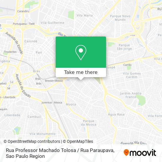 Mapa Rua Professor Machado Tolosa / Rua Paraupava