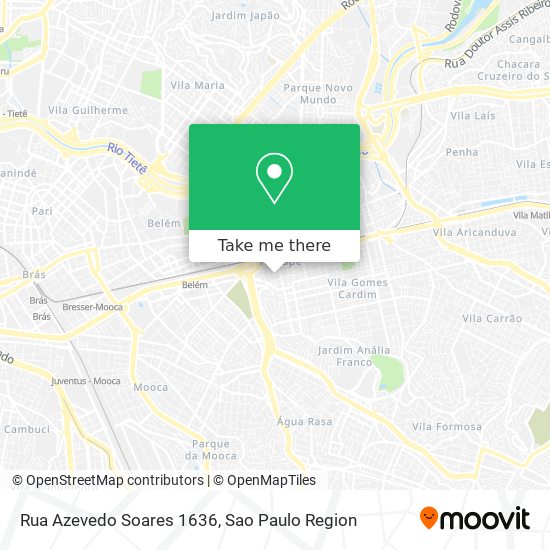 Rua Azevedo Soares 1636 map