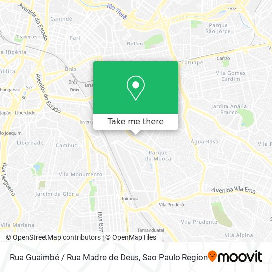 Rua Guaimbé / Rua Madre de Deus map