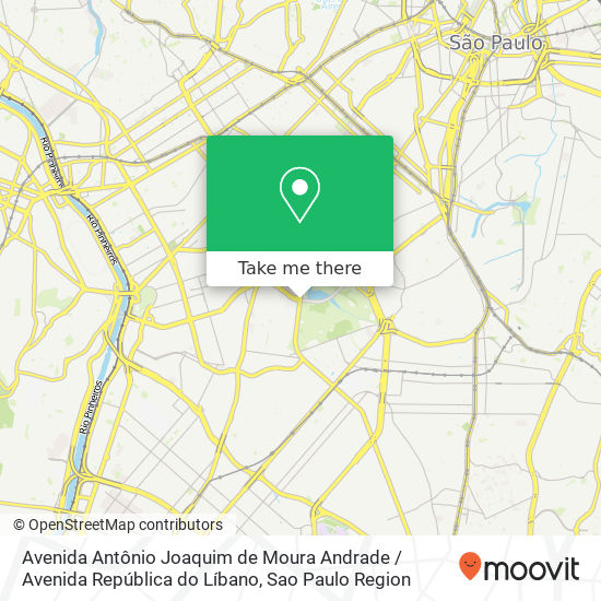 Mapa Avenida Antônio Joaquim de Moura Andrade / Avenida República do Líbano