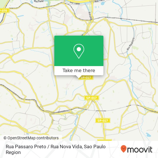 Rua Passaro Preto / Rua Nova Vida map
