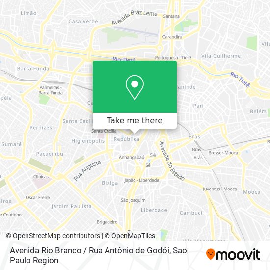 Mapa Avenida Rio Branco / Rua Antônio de Godói