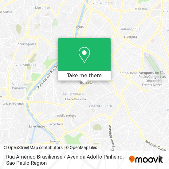 Rua Américo Brasiliense / Avenida Adolfo Pinheiro map