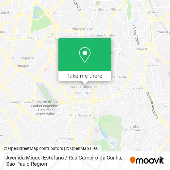 Mapa Avenida Miguel Estéfano / Rua Carneiro da Cunha