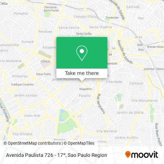 Mapa Avenida Paulista 726 - 17º