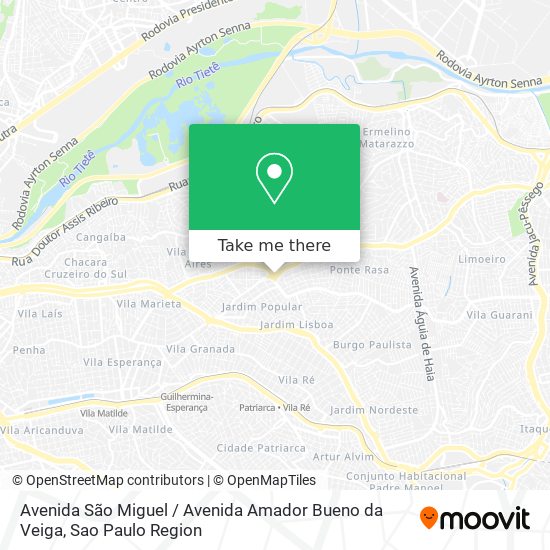 Mapa Avenida São Miguel / Avenida Amador Bueno da Veiga