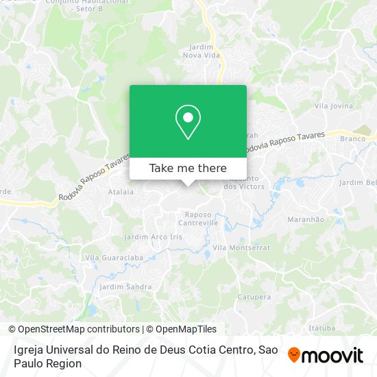 Igreja Universal do Reino de Deus Cotia Centro map