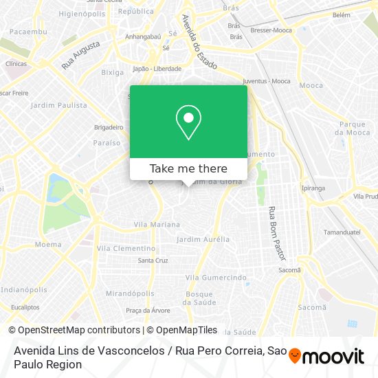 Mapa Avenida Lins de Vasconcelos / Rua Pero Correia