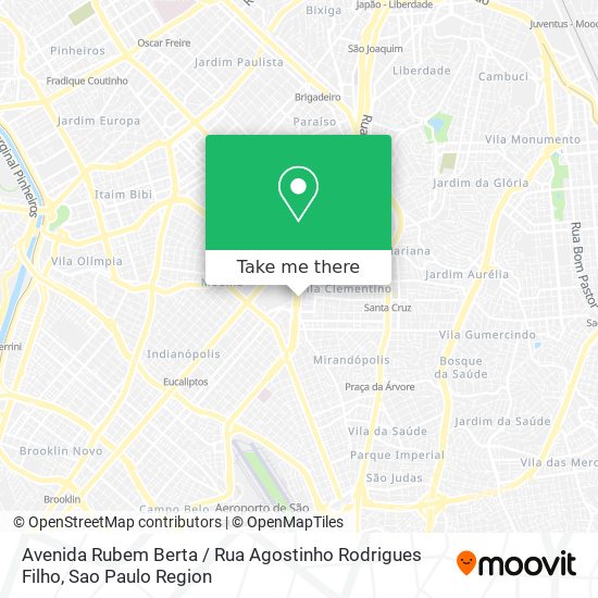 Mapa Avenida Rubem Berta / Rua Agostinho Rodrigues Filho