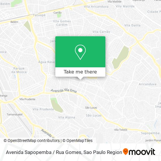 Mapa Avenida Sapopemba / Rua Gomes