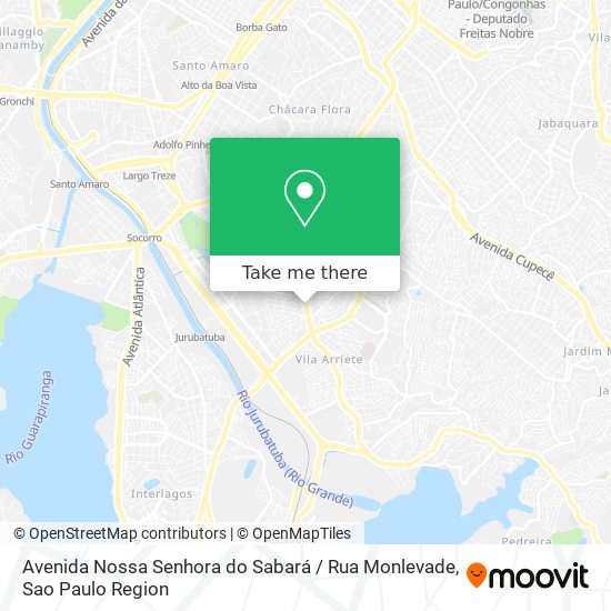 Mapa Avenida Nossa Senhora do Sabará / Rua Monlevade