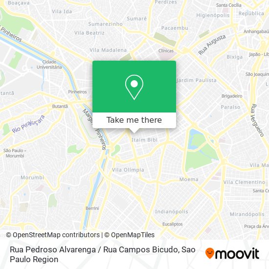 Mapa Rua Pedroso Alvarenga / Rua Campos Bicudo