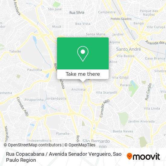Rua Copacabana / Avenida Senador Vergueiro map