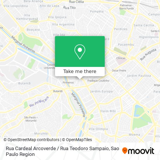 Mapa Rua Cardeal Arcoverde / Rua Teodoro Sampaio