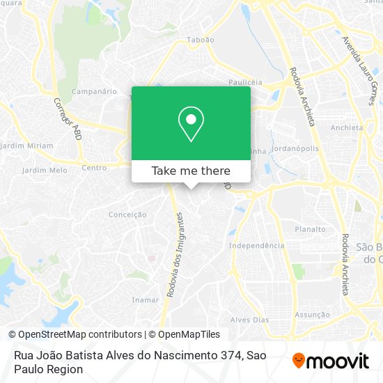 Rua João Batista Alves do Nascimento 374 map