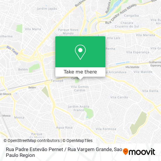 Mapa Rua Padre Estevão Pernet / Rua Vargem Grande
