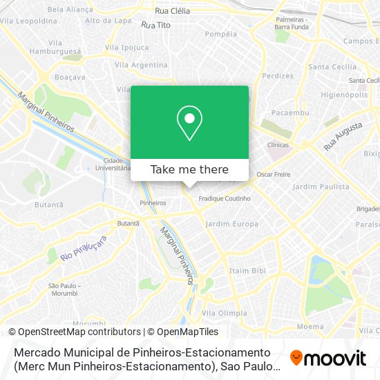 Mercado Municipal de Pinheiros-Estacionamento (Merc Mun Pinheiros-Estacionamento) map