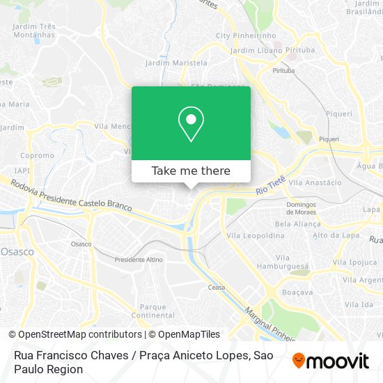 Mapa Rua Francisco Chaves / Praça Aniceto Lopes