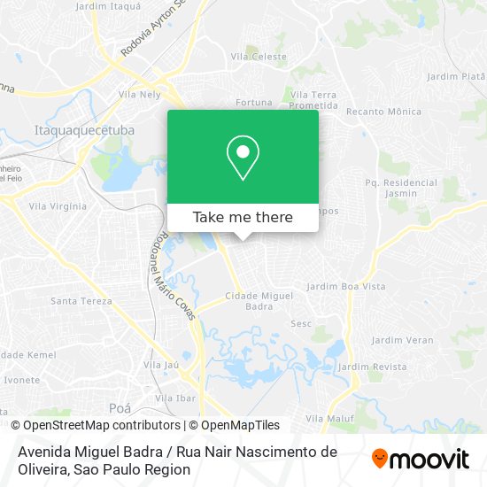 Mapa Avenida Miguel Badra / Rua Nair Nascimento de Oliveira