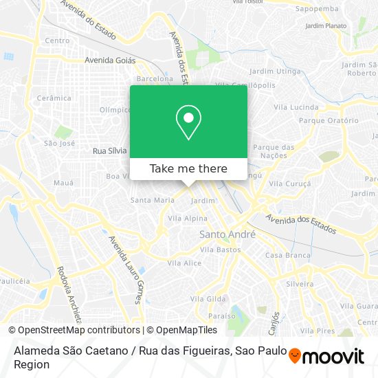 Mapa Alameda São Caetano / Rua das Figueiras