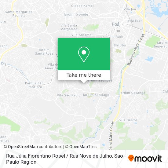 Mapa Rua Júlia Fiorentino Rosel / Rua Nove de Julho