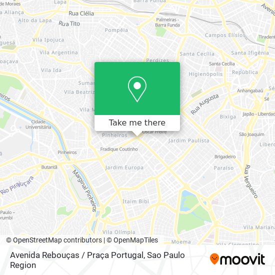 Mapa Avenida Rebouças / Praça Portugal