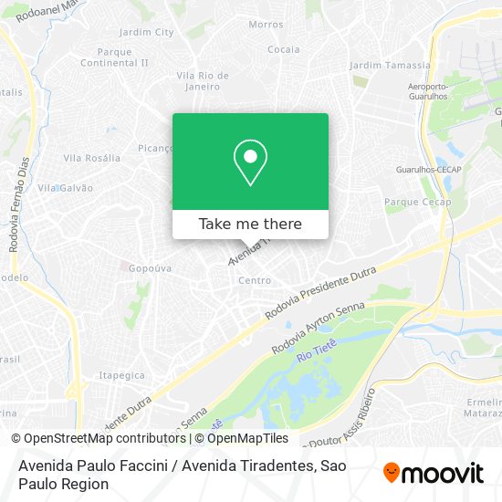 Mapa Avenida Paulo Faccini / Avenida Tiradentes