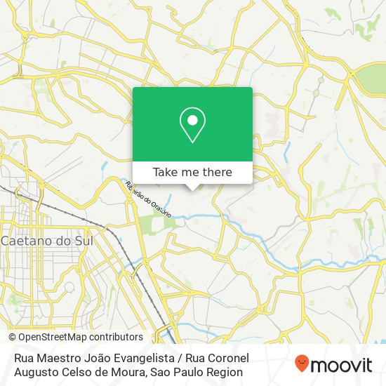 Mapa Rua Maestro João Evangelista / Rua Coronel Augusto Celso de Moura