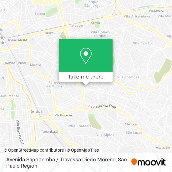 Avenida Sapopemba / Travessa Diego Moreno map