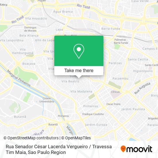Mapa Rua Senador César Lacerda Vergueiro / Travessa Tim Maia